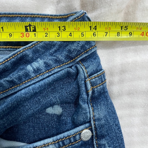 Paris Blues Womens Jeans Size 5 Blue Paint Splashed Flare Leg Denim Bottoms Y2K - Picture 12 of 13